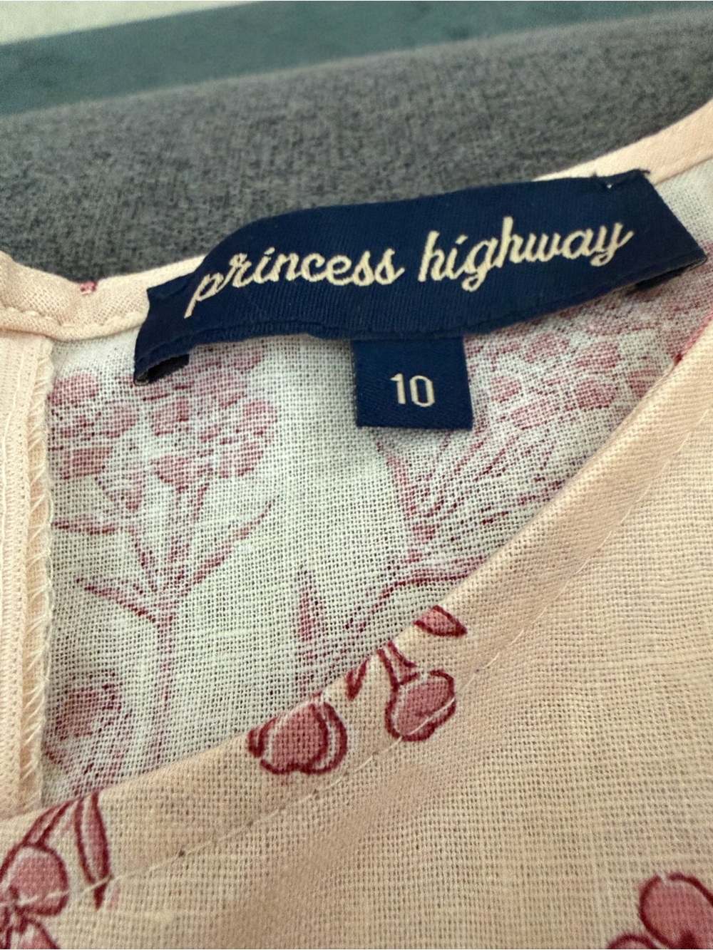 Princess Highway Pink Floral Tiered Midi Dress on Cream - Picture 3 of 3